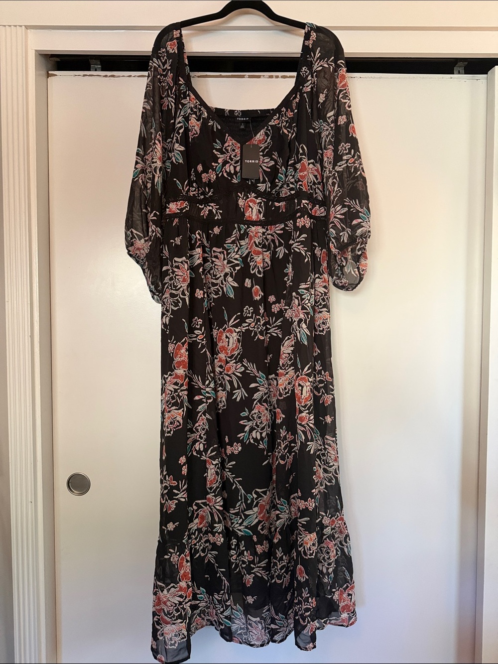 torrid Black Maxi Dress with Floral Print